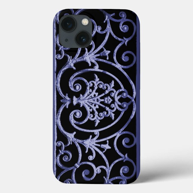 Indigo scrollwork pattern Case-Mate iPhone case (Back)