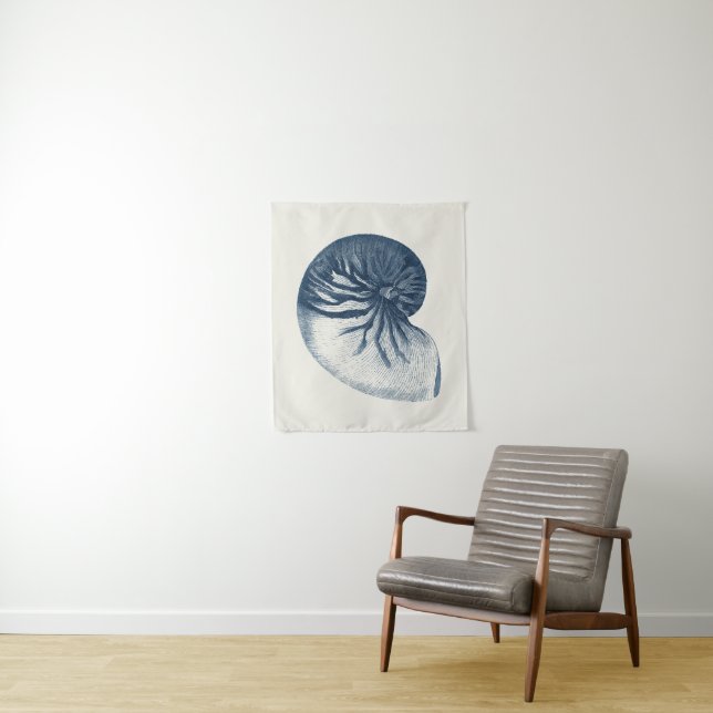 Indigo Shark Eye Seashell Tapestry (In Situ)