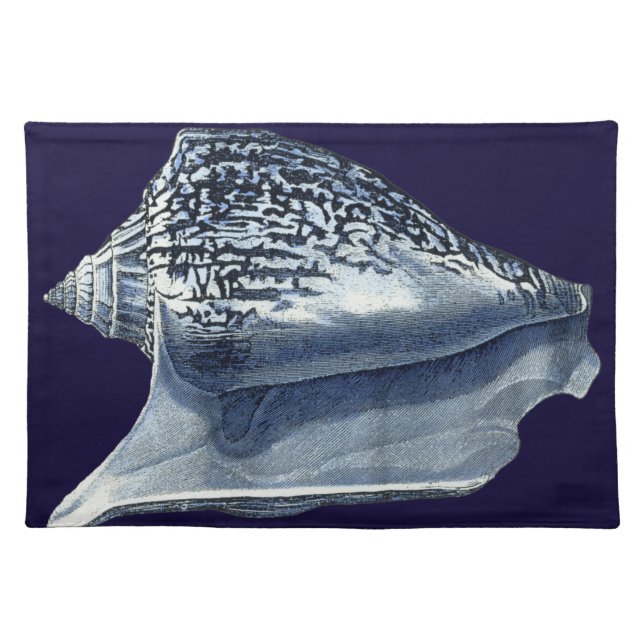 Indigo Shells I Cloth Placemat (Front)