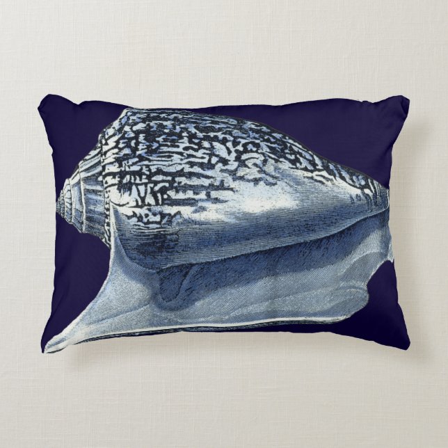 Indigo Shells I Decorative Pillow (Front)