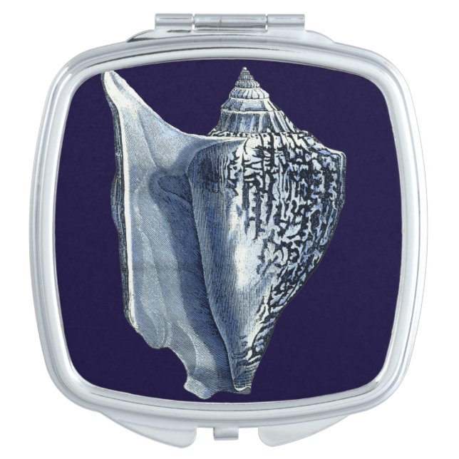 Indigo Shells I Mirror For Makeup (Front)