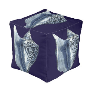 Indigo Shells I Pouf