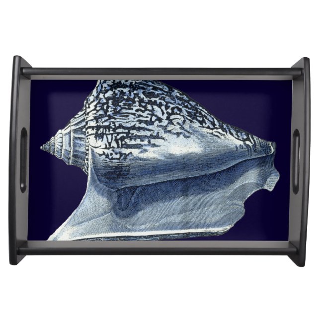 Indigo Shells I Serving Tray (Front)