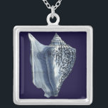 Indigo Shells I Silver Plated Necklace<br><div class="desc">Marine Life</div>