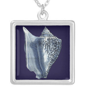 Indigo Shells I Silver Plated Necklace