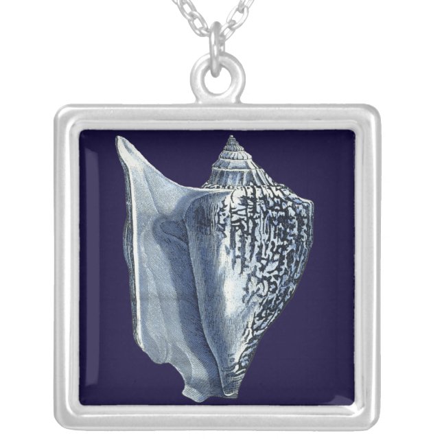 Indigo Shells I Silver Plated Necklace (Front)