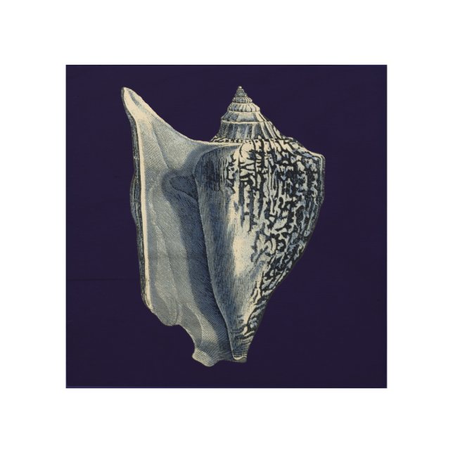 Indigo Shells I Wood Wall Decor (Front)