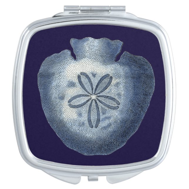 Indigo Shells III Compact Mirror (Front)