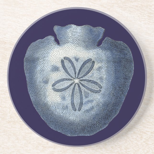 Indigo Shells III Drink Coaster (Front)