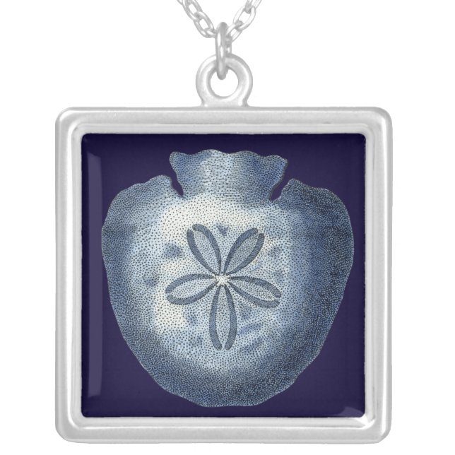Indigo Shells III Silver Plated Necklace (Front)
