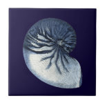 Indigo Shells VII Ceramic Tile<br><div class="desc">Marine Life</div>