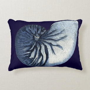 Indigo Shells VII Decorative Pillow
