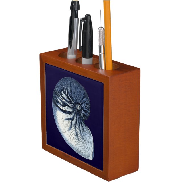 Indigo Shells VII Pencil/Pen Holder (In Situ)