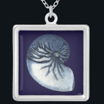 Indigo Shells VII Silver Plated Necklace<br><div class="desc">Marine Life</div>