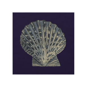 Indigo Shells VIII Wood Wall Art
