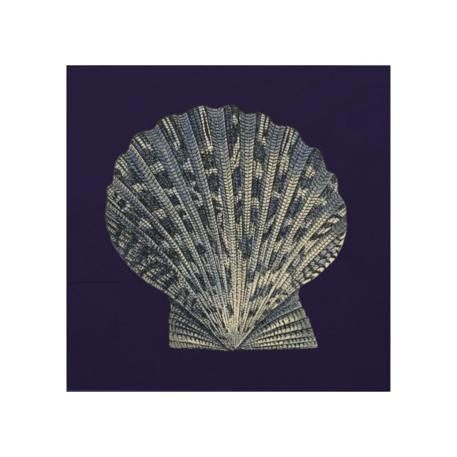 Indigo Shells VIII Wood Wall Art (Front)