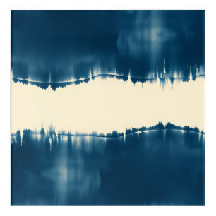 Indigo Shibori Abstract Modern Horizontal Acrylic Print