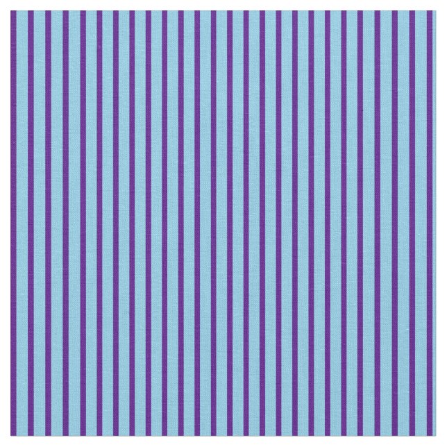 Indigo & Sky Blue Stripes/Lines Pattern Fabric (Close Up)
