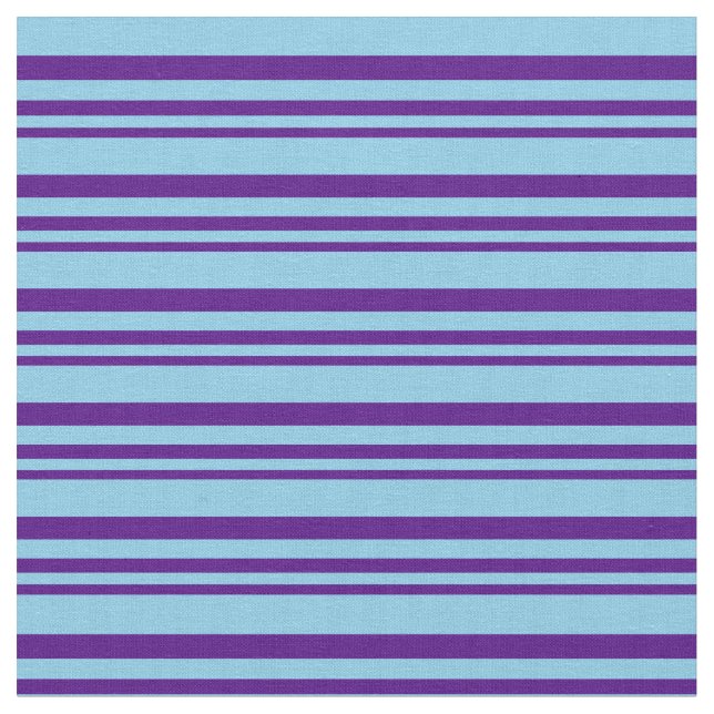 Indigo & Sky Blue Stripes/Lines Pattern Fabric (Close Up)