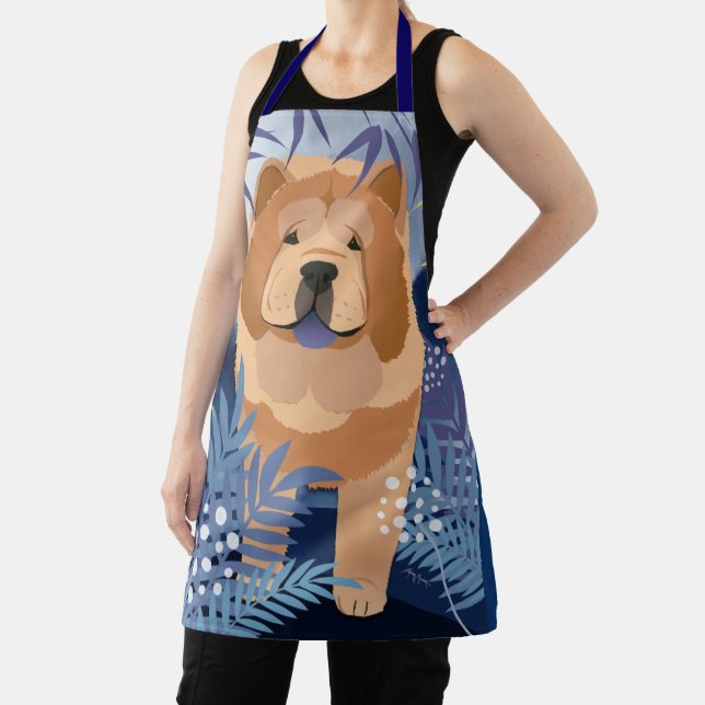 INDIGO smooth chow grooming chef apron (Insitu)