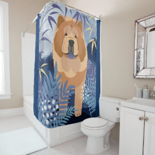 INDIGO smooth chow shower curtain