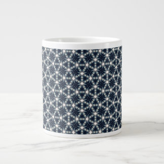 Indigo Snowflower Lattice Giant Coffee Mug