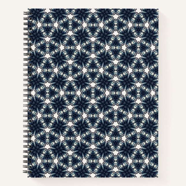 Indigo Snowflower Lattice Notebook (Front)