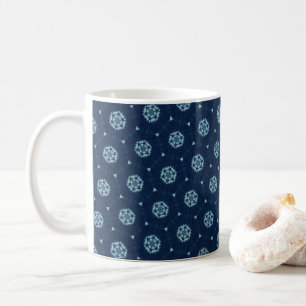 Indigo Spirit: Boho African Geometry Coffee Mug