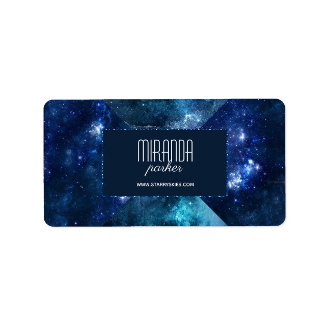 Indigo Starfield Star Galaxy Address Label (Front)