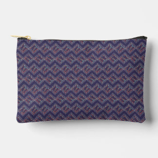 Indigo Stitched Diamonds Accessory Pouch