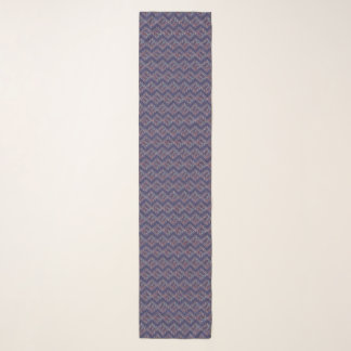 Indigo Stitched Diamonds Chiffon Scarf