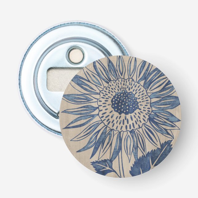 Indigo Sunflower Bottle Opener (Front)