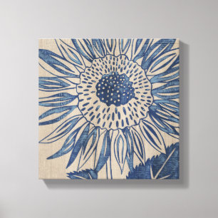 Indigo Sunflower Canvas Print