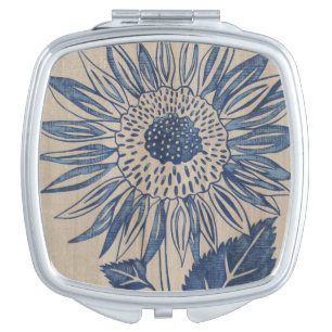 Indigo Sunflower Compact Mirror