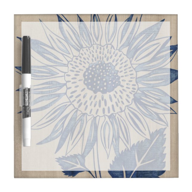 Indigo Sunflower Dry Erase Board (Front)
