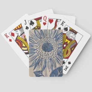 Indigo Sunflower Poker Cards