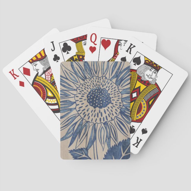 Indigo Sunflower Poker Cards (Back)