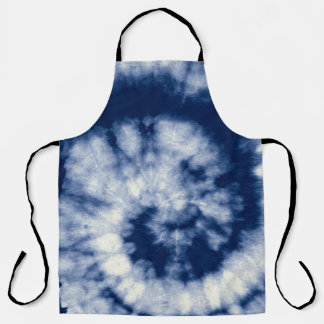 Indigo swirl, tie-dye, bohemian. apron