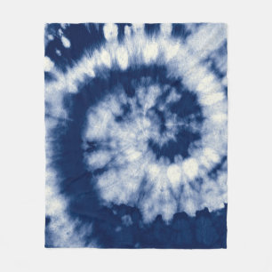 Indigo swirl, tie-dye, bohemian. fleece blanket