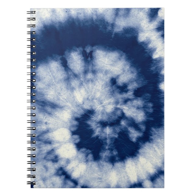 Indigo swirl, tie-dye, bohemian. notebook (Front)