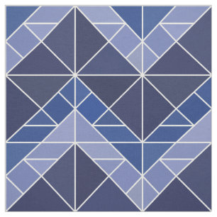 Indigo Tangram Fabric