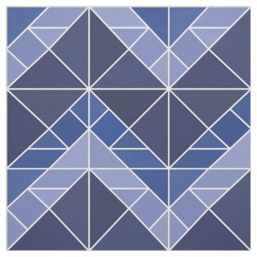 Indigo Tangram Fabric