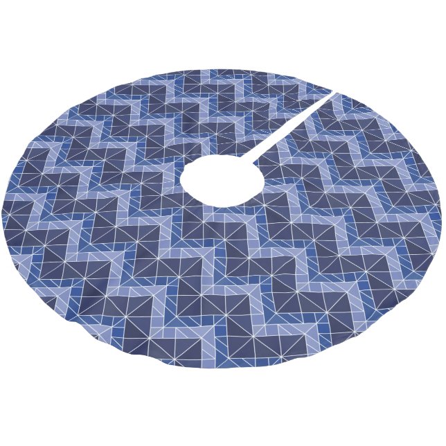 Indigo Tangram Tree Skirt (Angled)