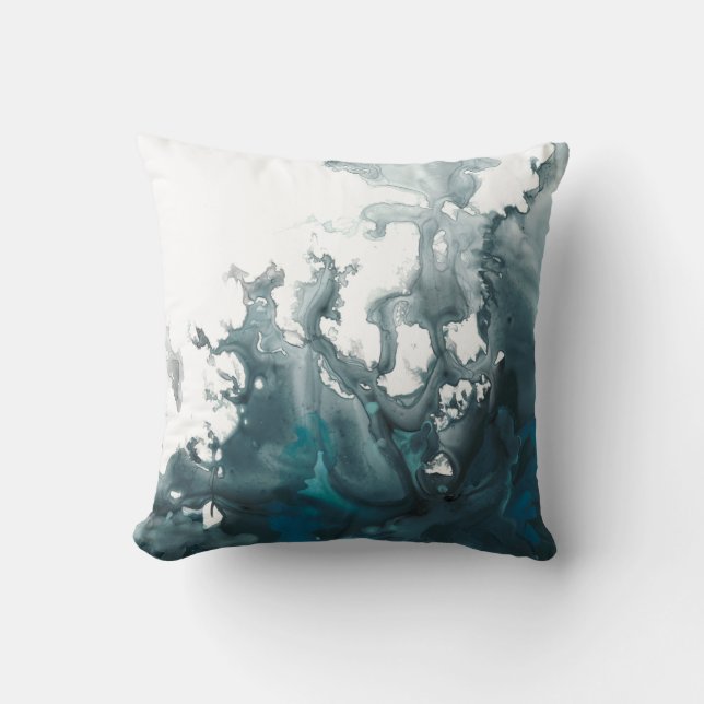 Indigo Tempest Throw Pillow (Front)
