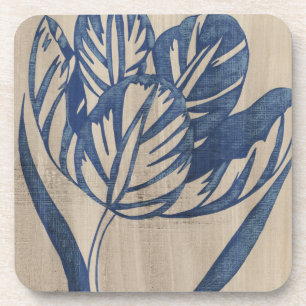 Indigo Tulip Beverage Coaster