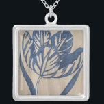Indigo Tulip Silver Plated Necklace<br><div class="desc">Floral</div>