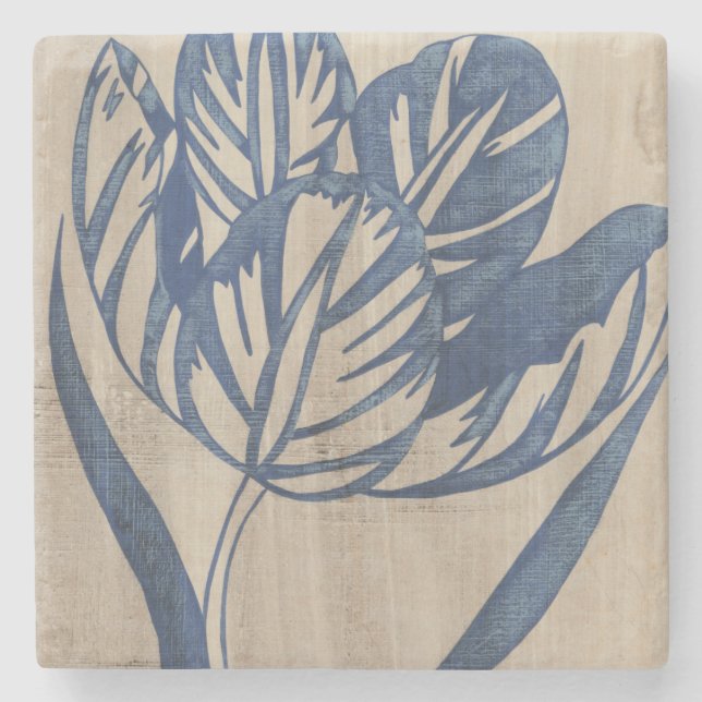 Indigo Tulip Stone Coaster (Front)