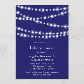 Indigo Twinkle Rehearsal Dinner Invitation