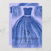 Indigo Under The Sea Mermaid Dress Quinceanera Invitation (Front/Back)