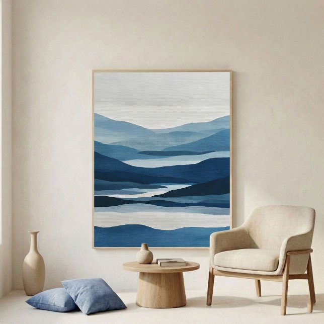 Indigo Valley Layers Abstract Wall Art (Creator Uploaded)